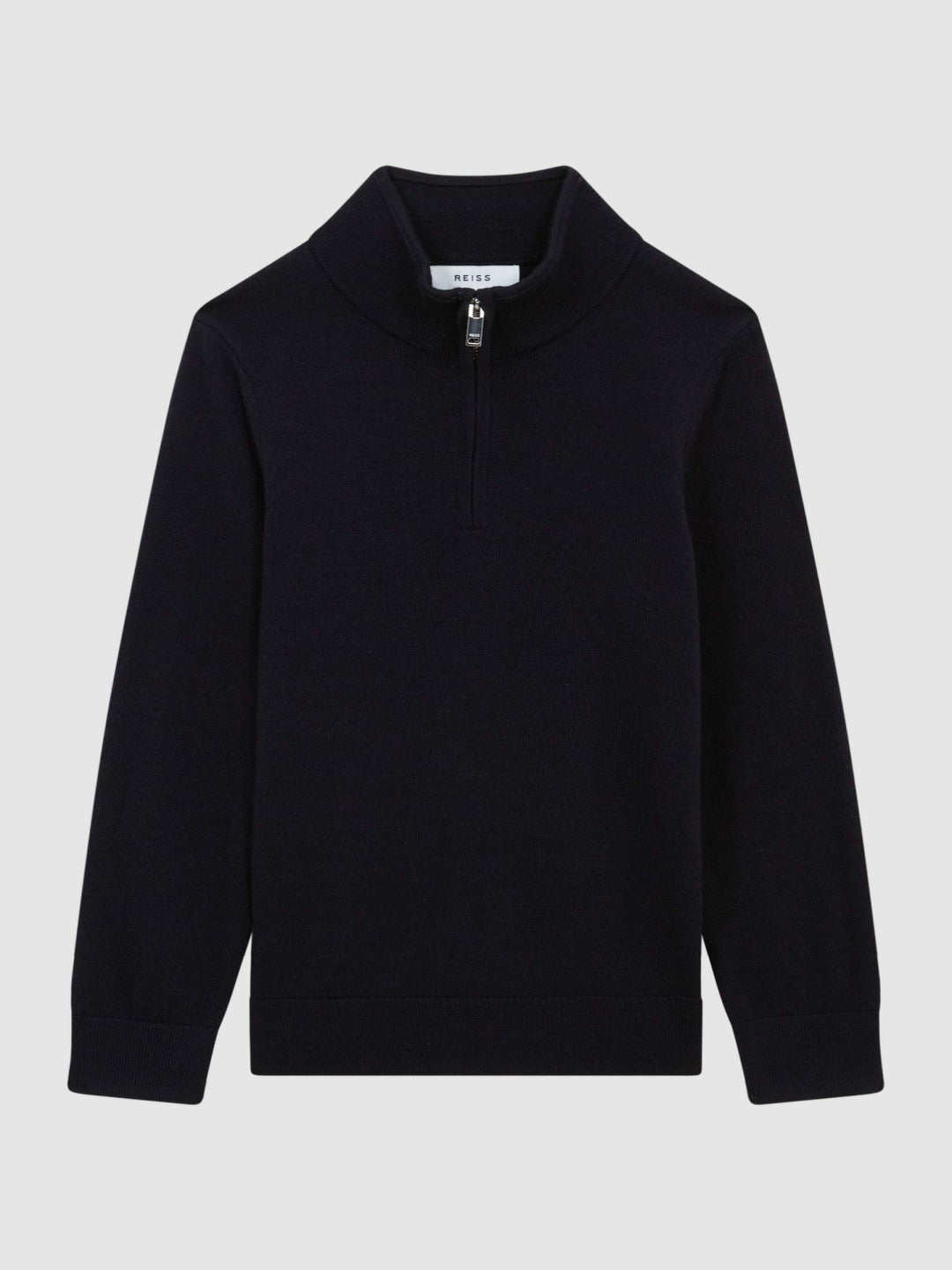 4-9 yrs Merino Wool Zip-Neck Jumper in Navy