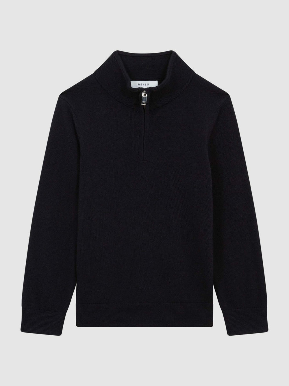 4-9 yrs Merino Wool Zip-Neck Jumper in Navy