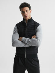 Hybrid Quilted Gilet in Black