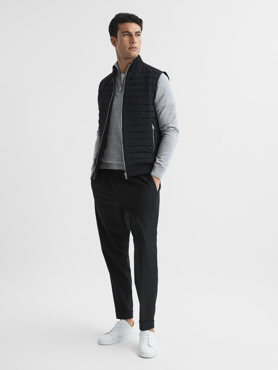 Hybrid Quilted Gilet in Black