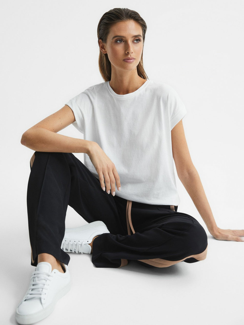Cotton-Jersey Crew Neck T-Shirt in White