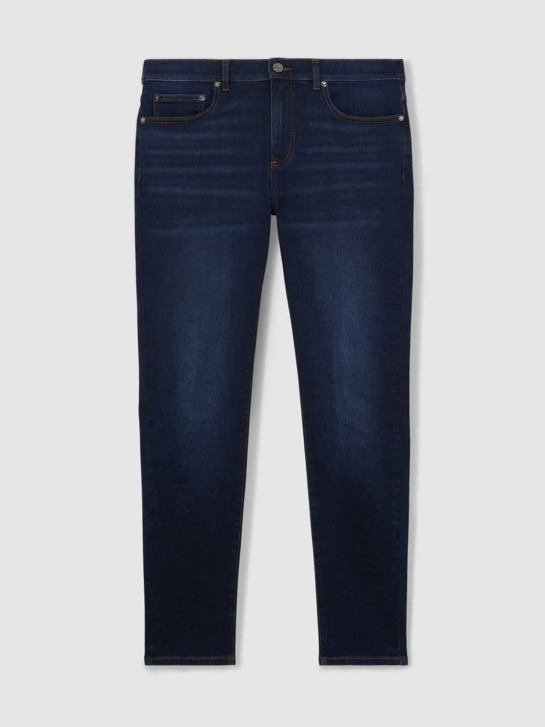 Skinny-Fit Jeans in Washed Dark Indigo