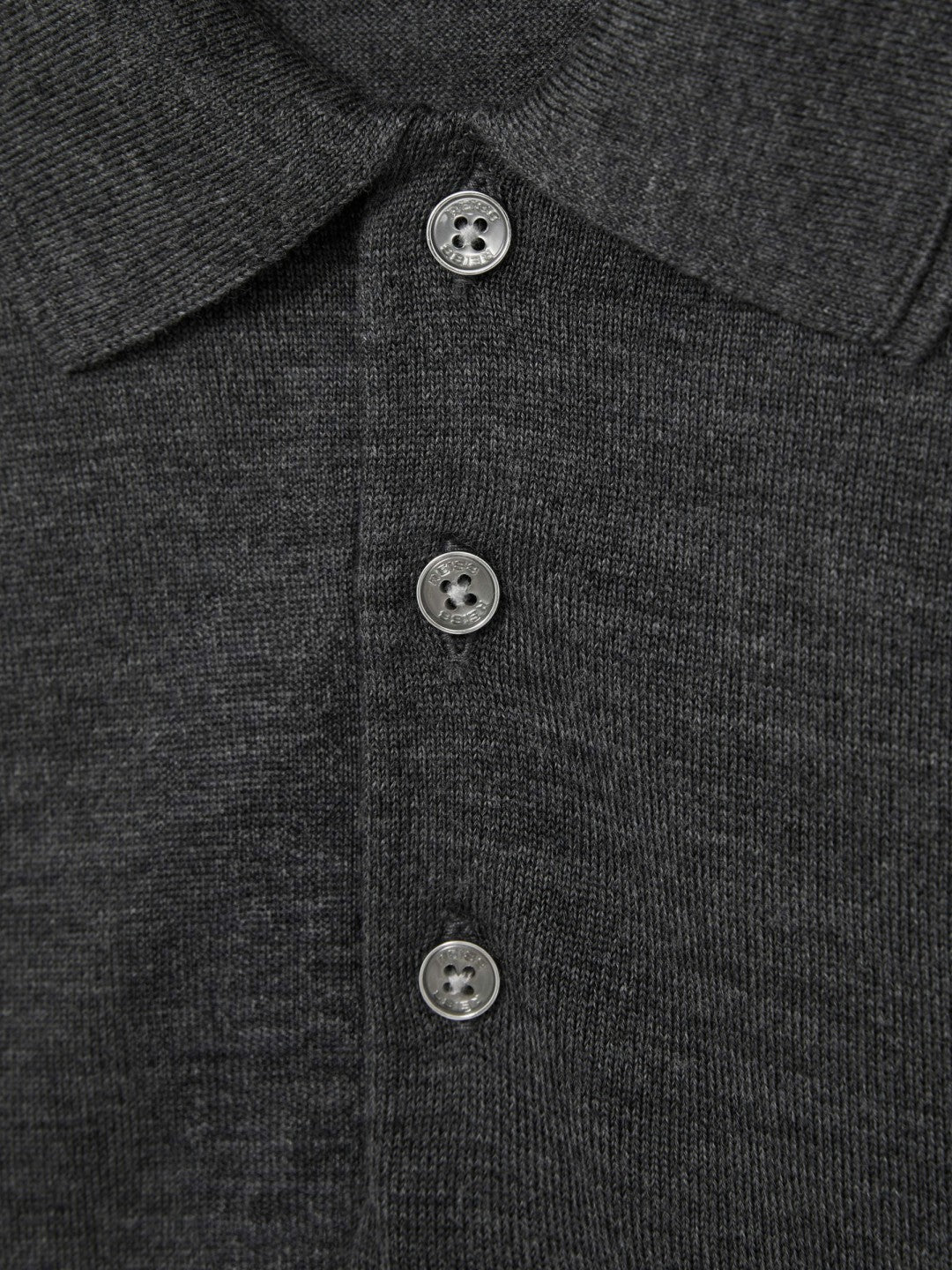 Merino Wool Polo Shirt in Derby Grey Marl