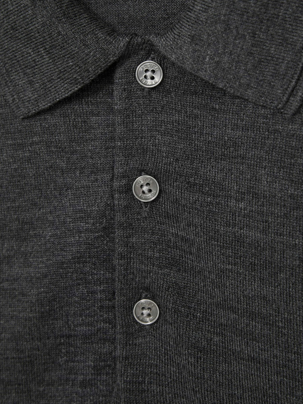 Merino Wool Polo Shirt in Derby Grey Marl