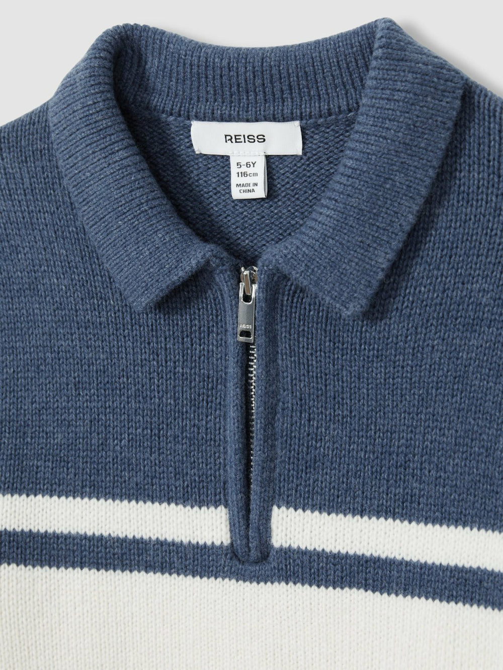 9-13 yrs Half-Zip Colour-Block Polo Shirt in Blue/White