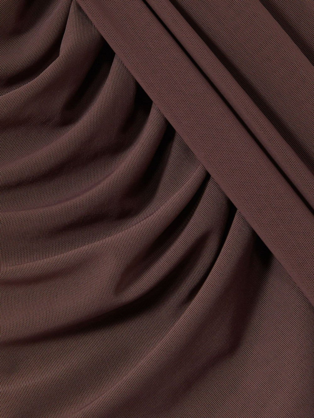 Sheer Ruched Maxi Dress in Taupe