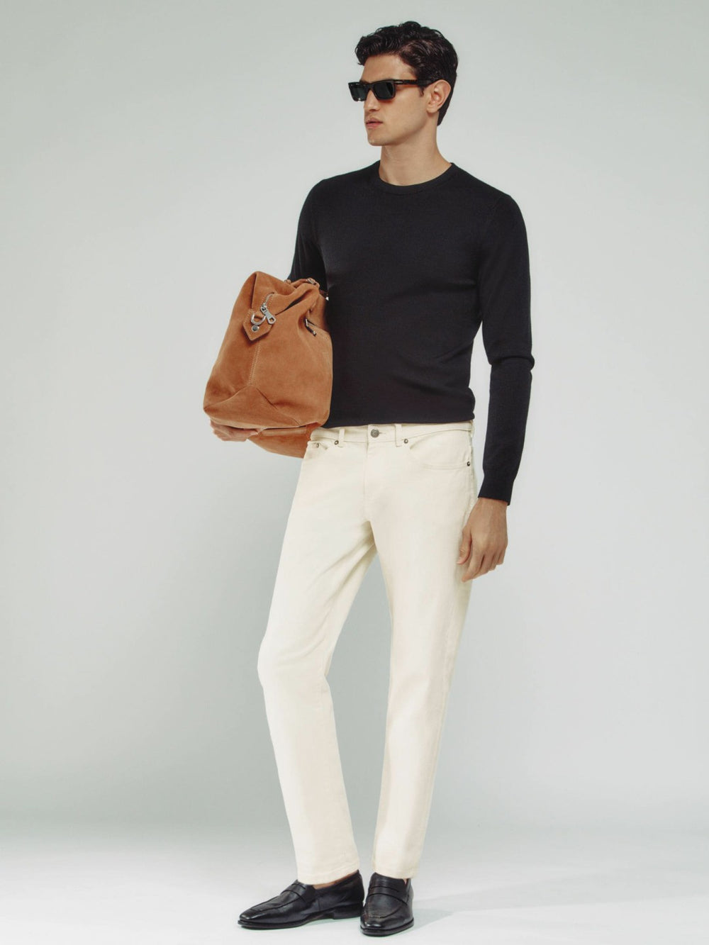 Relaxed-Fit Cropped Jeans in White