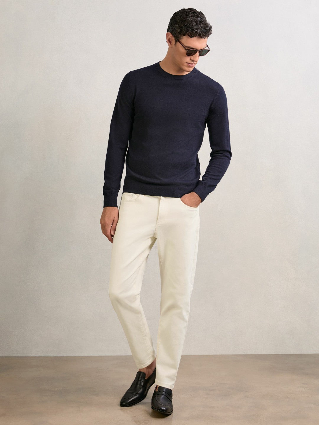 Relaxed-Fit Cropped Jeans in White