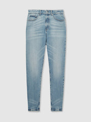 Relaxed-Fit Cropped Jeans in Light Blue Wash