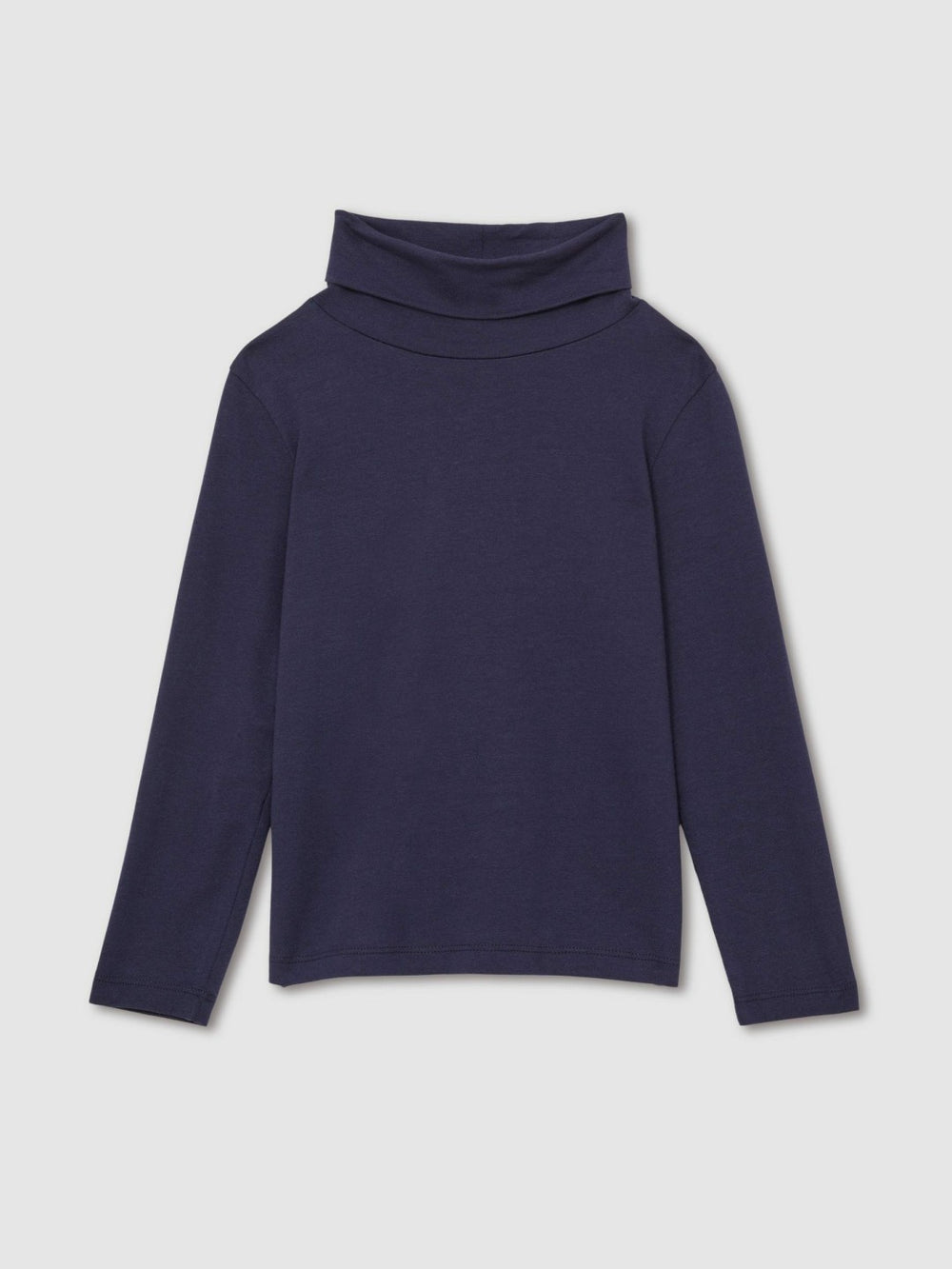 4-9 yrs Cotton-Jersey Roll-Neck Top with Stretch in Navy