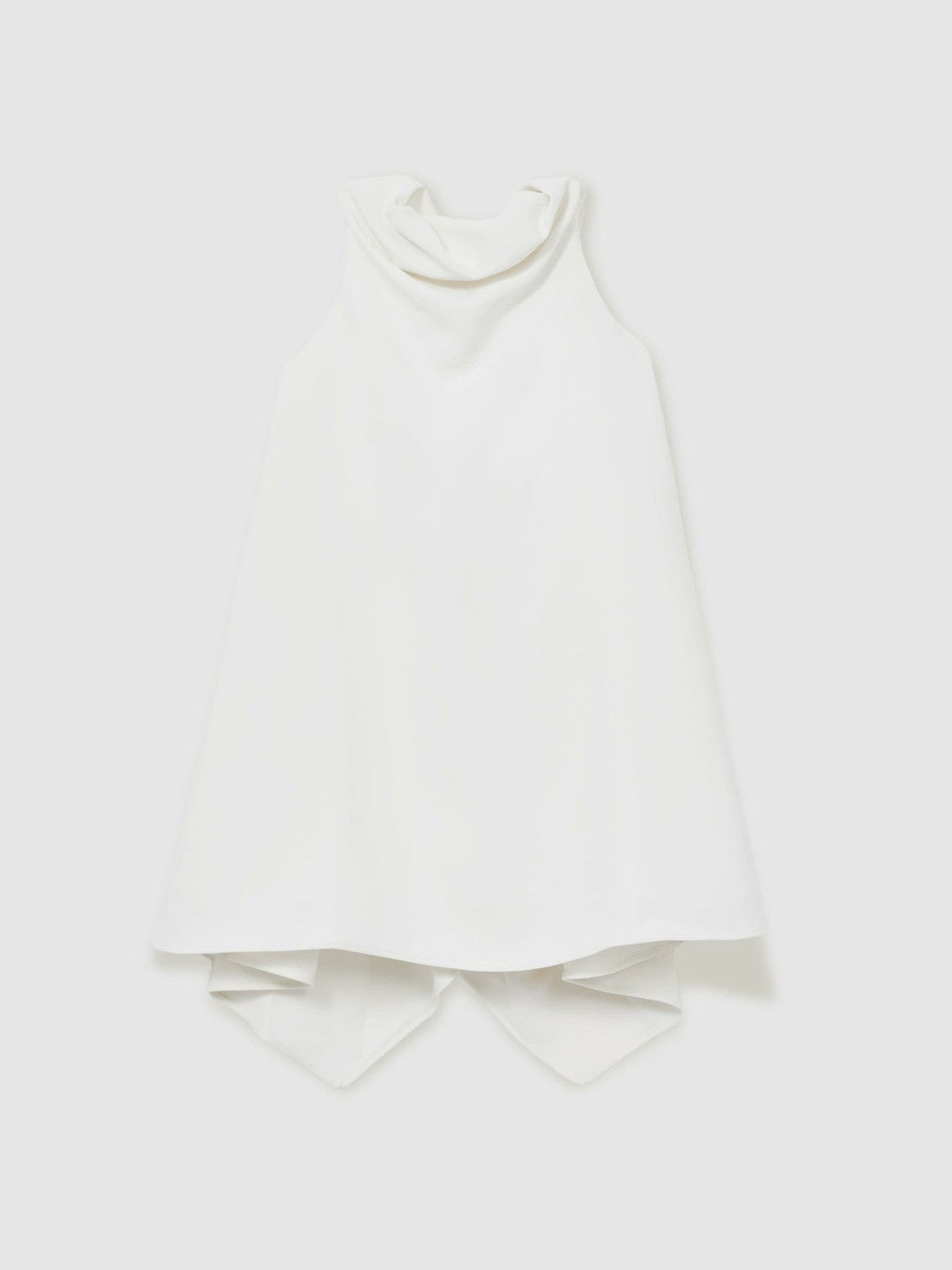 13-14 yrs High-Neck Drape Back Dress in Ivory
