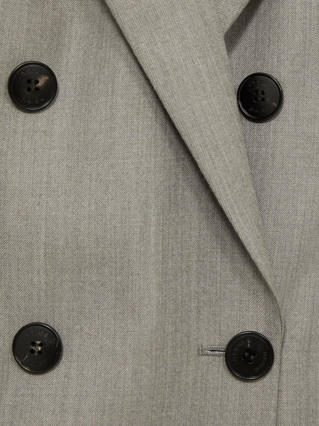 Wool Oversized Double-Breasted Blazer in Grey