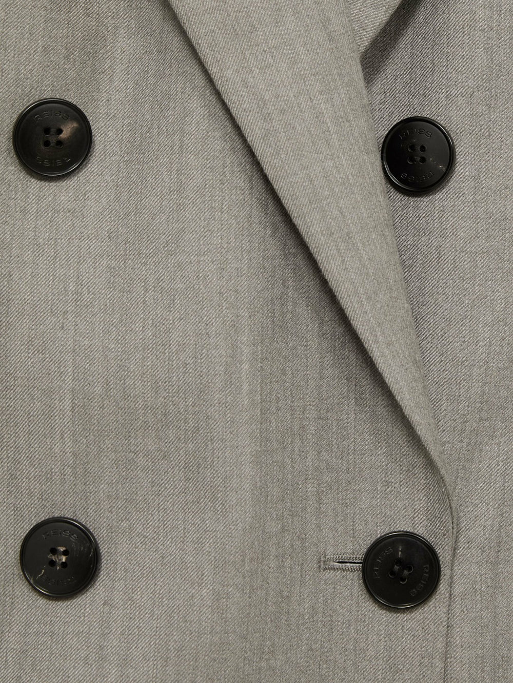 Wool Oversized Double-Breasted Blazer in Grey