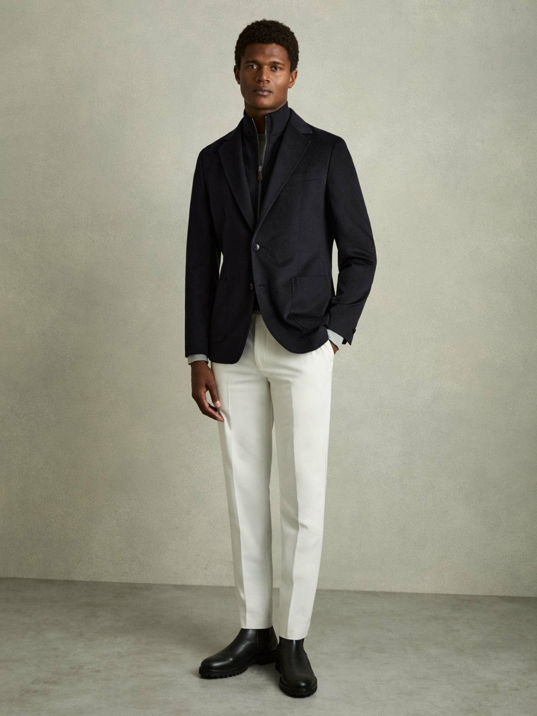Single-Breasted Blazer With Gilet Insert Regular-Fit in Navy