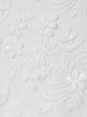 13-14 yrs Tulle Floral-Embroidered Bridesmaid Dress in Ivory