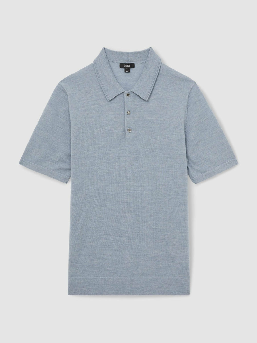 Merino Wool Polo Shirt in Soft Blue