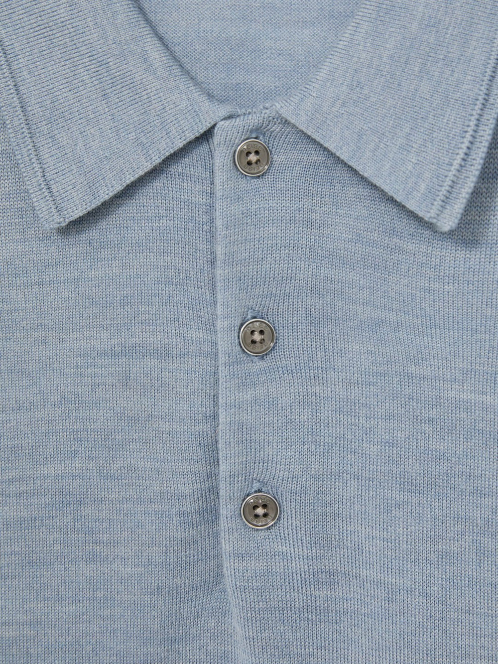 Merino Wool Polo Shirt in Soft Blue