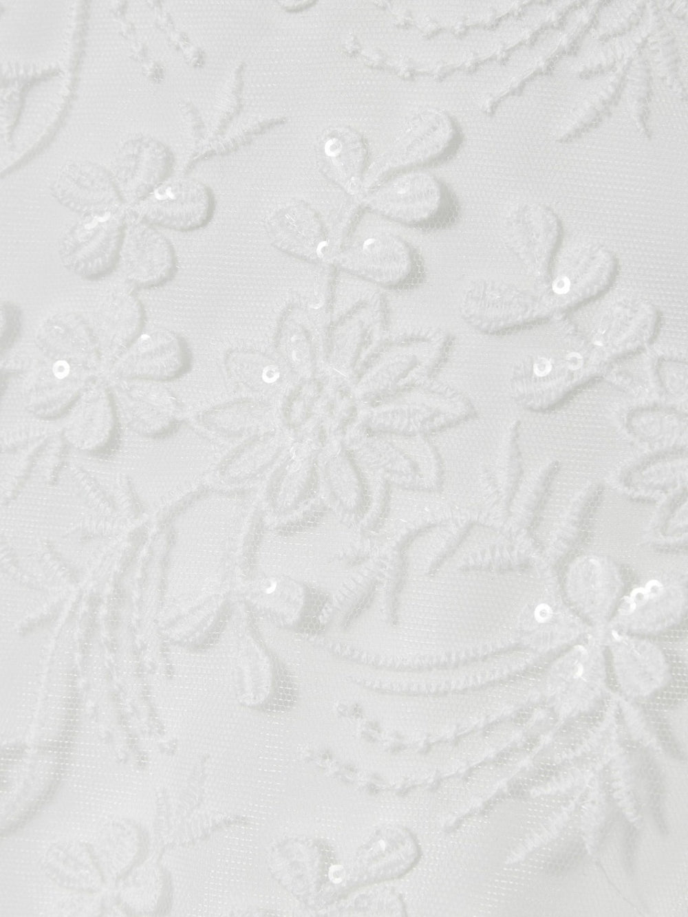 9-13 yrs Tulle Floral-Embroidered Bridesmaid Dress in Ivory