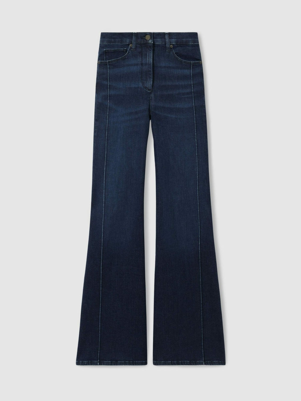 Petite Stretch-Cotton Wide-Leg Jeans in Dark Blue