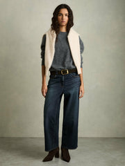 Petite Denim Culotte Jeans in Dark Blue