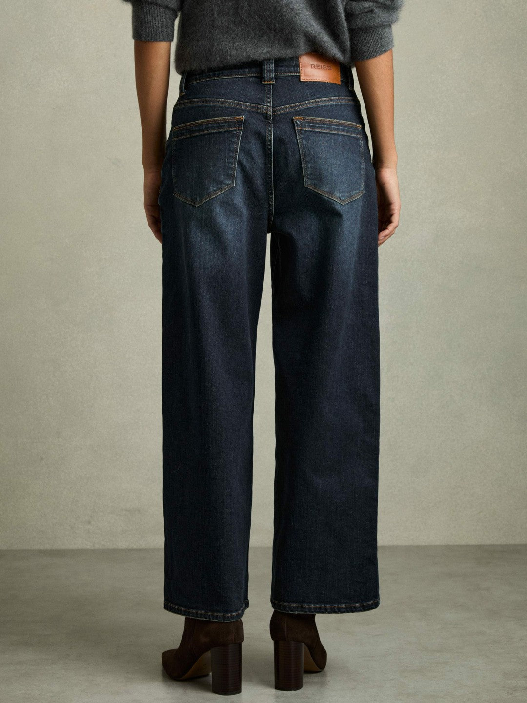 Petite Denim Culotte Jeans in Dark Blue