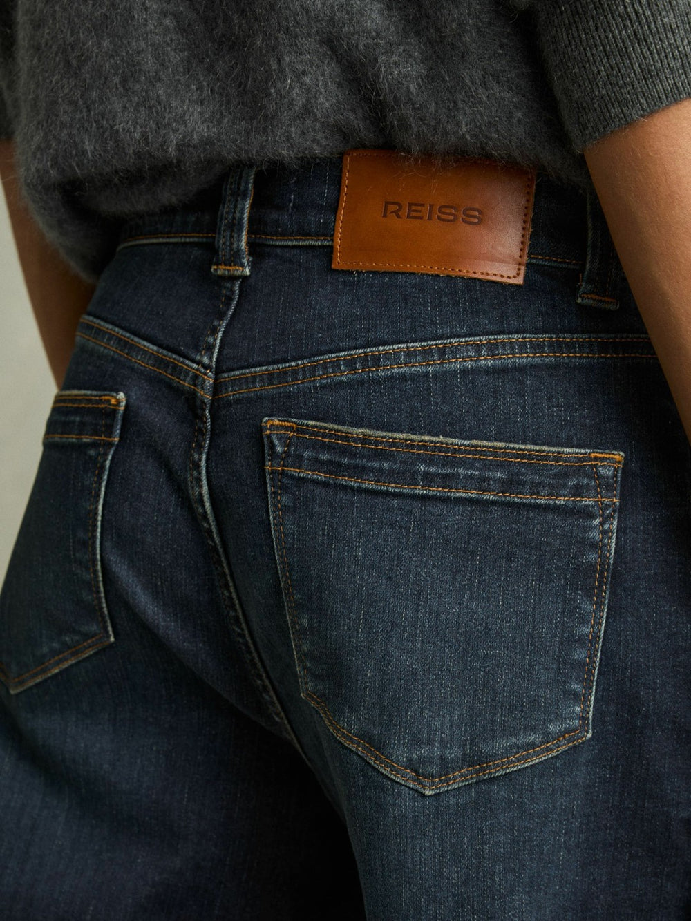 Petite Denim Culotte Jeans in Dark Blue