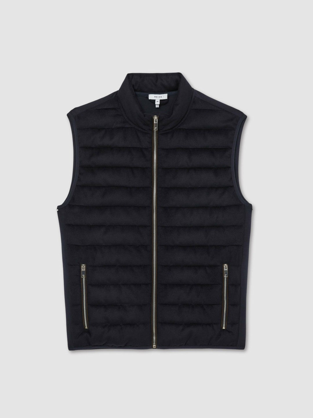 Brushed Jersey Quilted Gilet in Navy