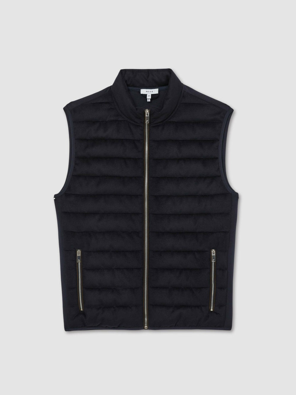 Brushed Jersey Quilted Gilet in Navy