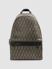 Monogram-Print Coated-Canvas Backpack in Grey Multi