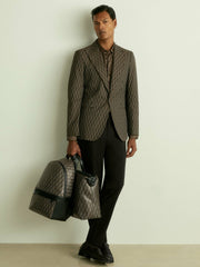 Monogram-Print Coated-Canvas Backpack in Grey Multi