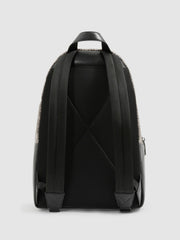 Monogram-Print Coated-Canvas Backpack in Grey Multi
