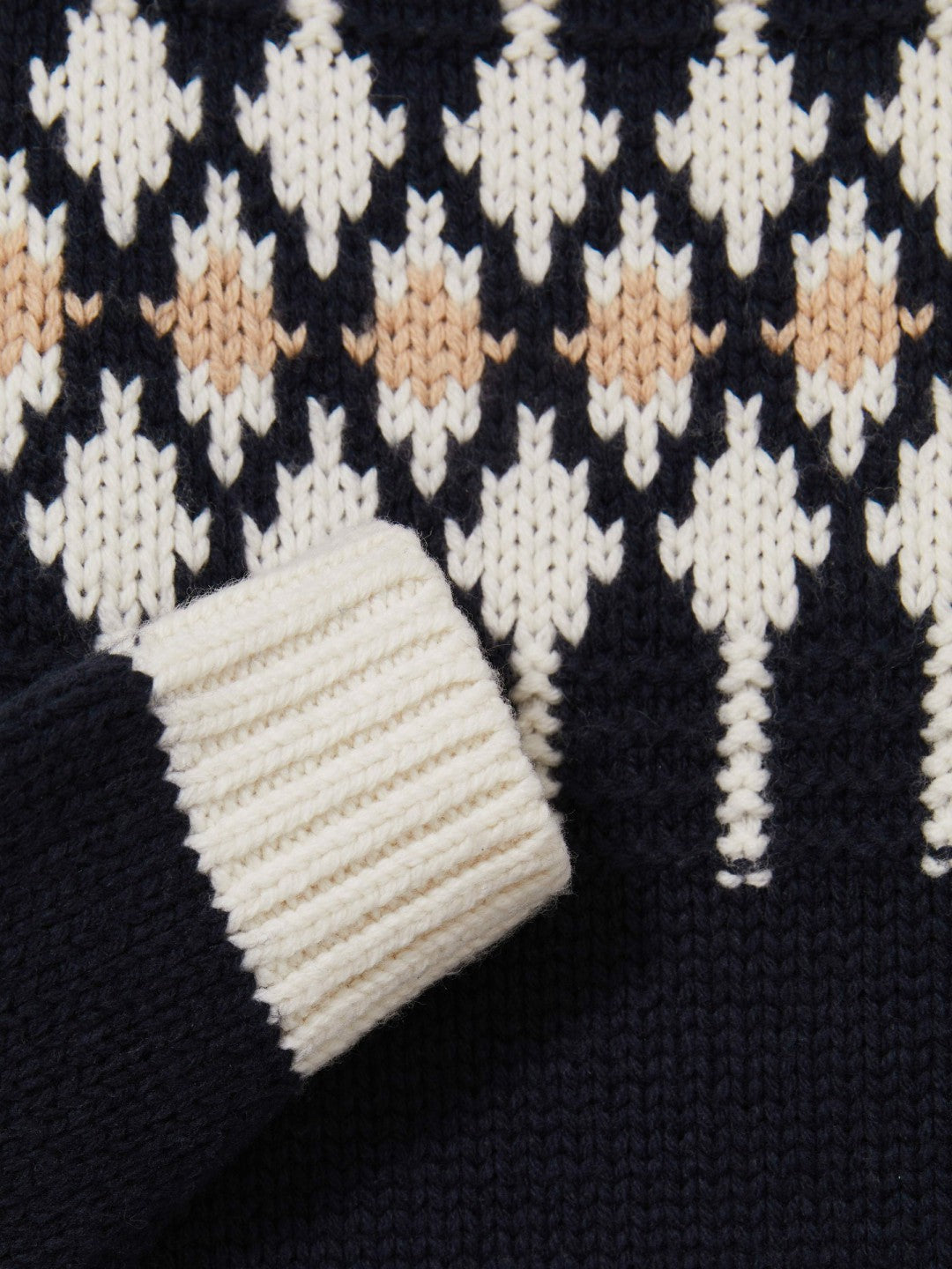 13-14 yrs Wool-Blend Fair Isle Roll-Neck Dress in Navy