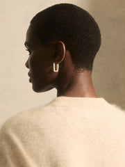 Geometric Hoop Earrings in Gold Tone