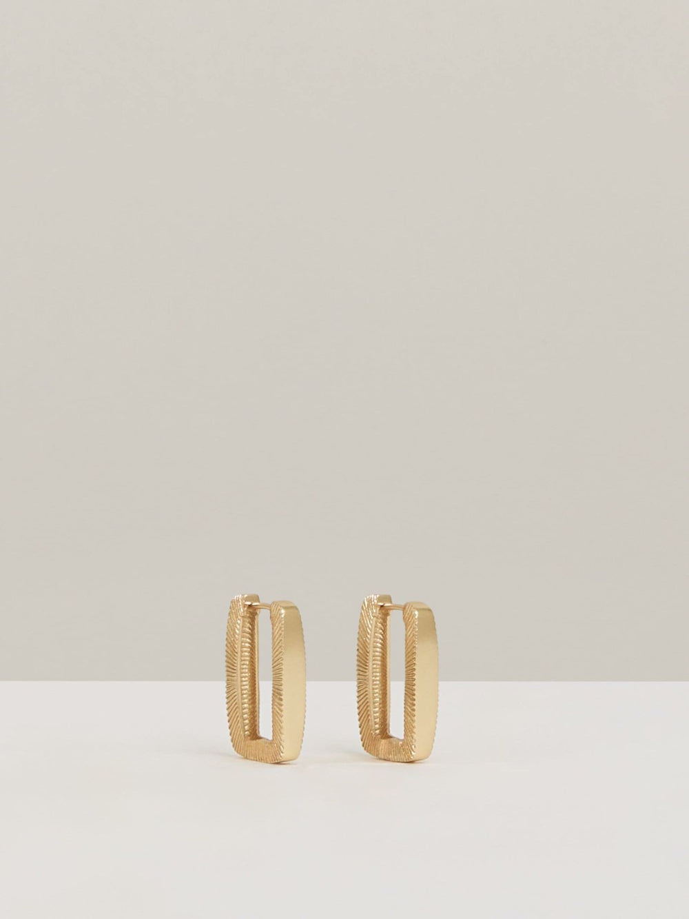 Geometric Hoop Earrings in Gold Tone