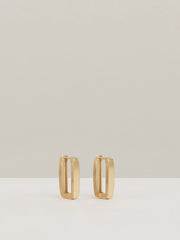 Geometric Hoop Earrings in Gold Tone