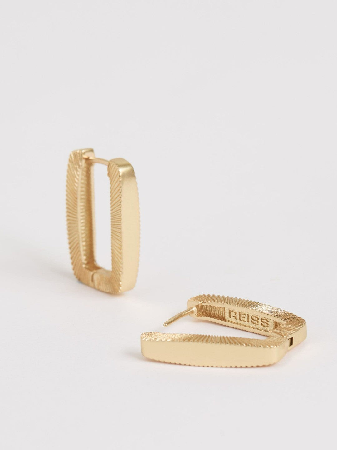 Geometric Hoop Earrings in Gold Tone