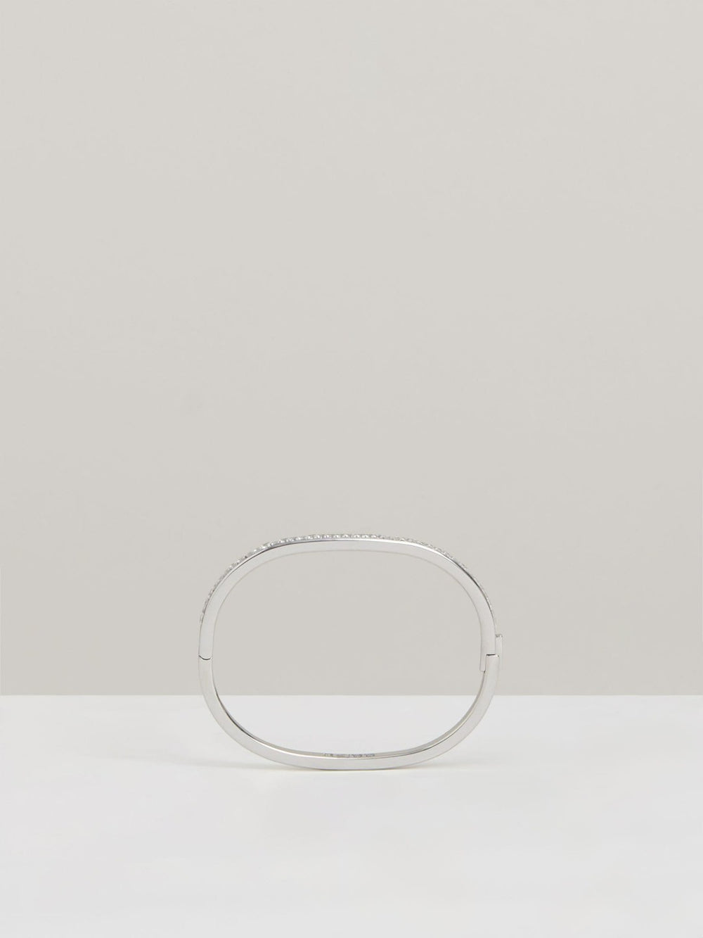 Hinged Crystal Cuff in Silver