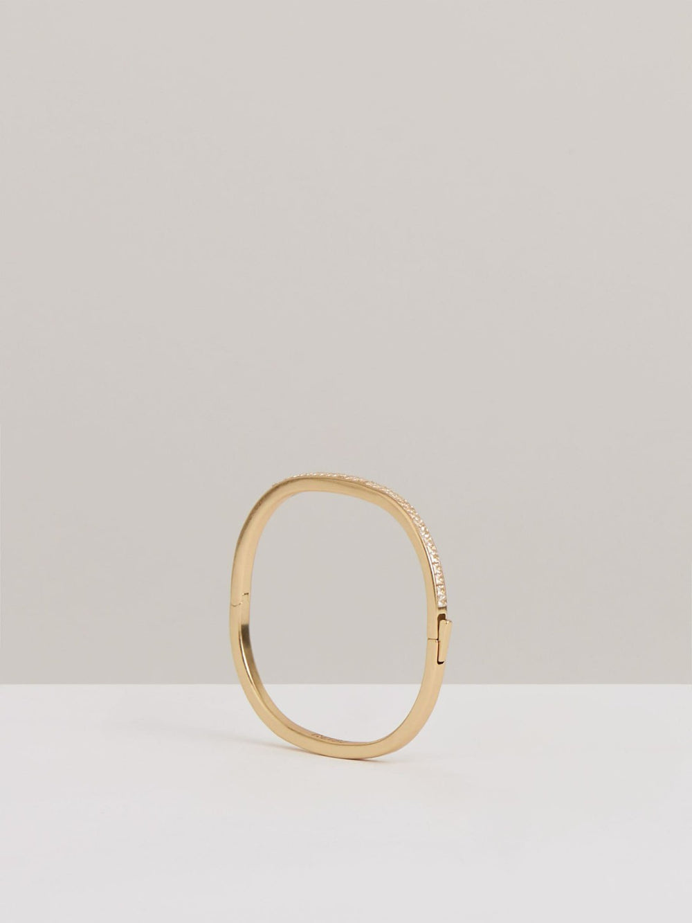 Hinged Crystal Cuff in Gold