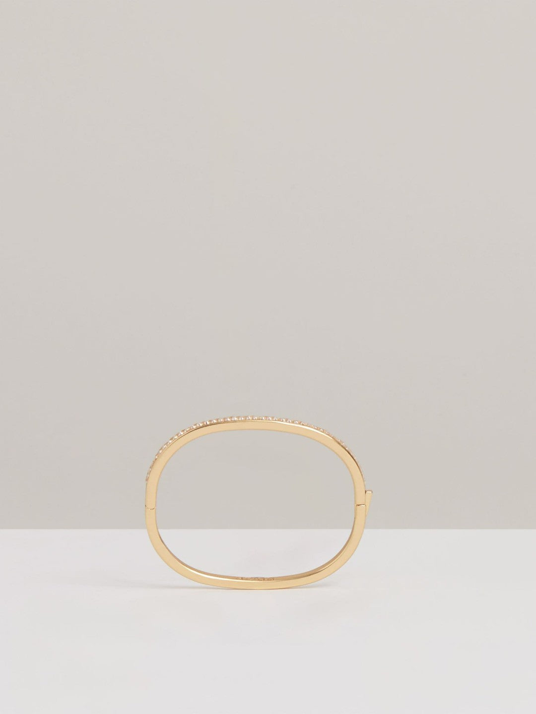 Hinged Crystal Cuff in Gold