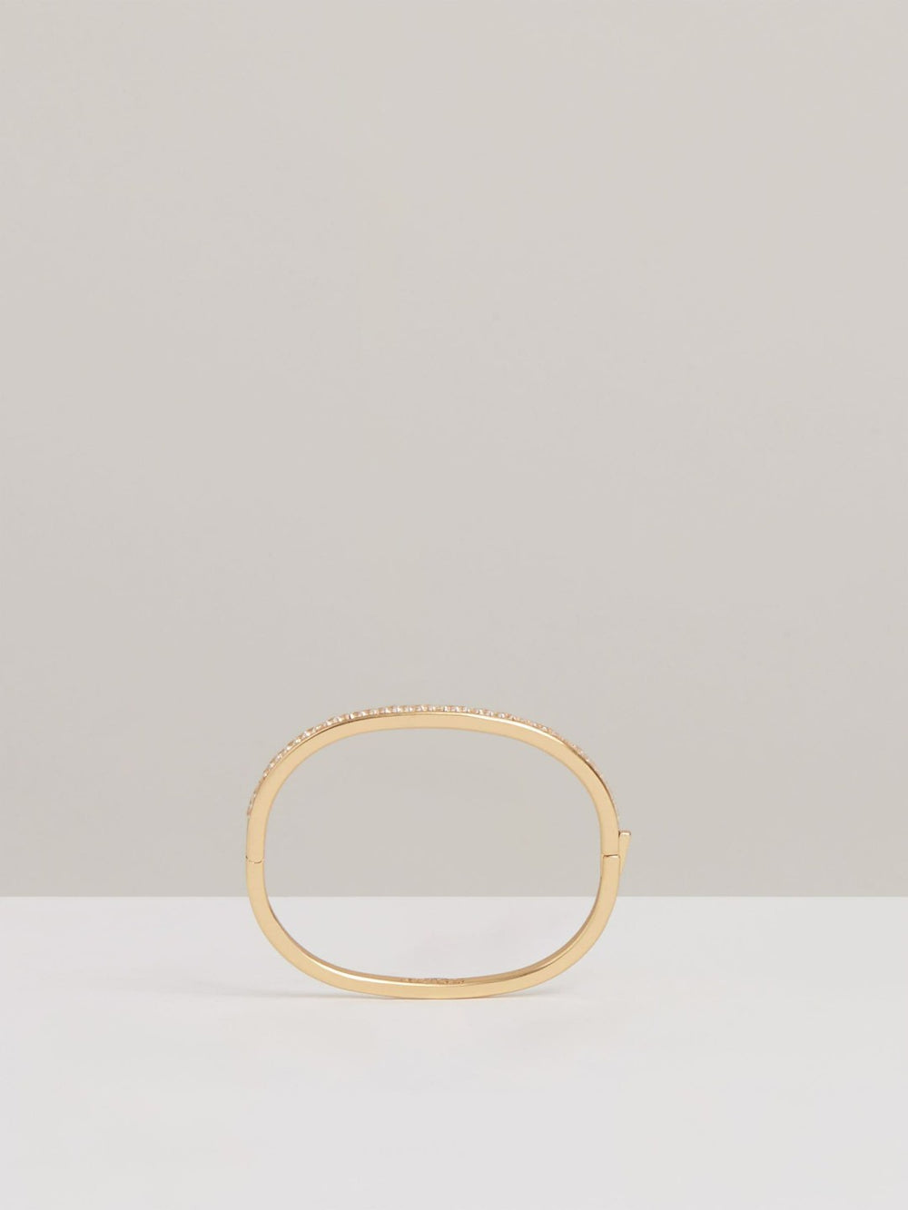 Hinged Crystal Cuff in Gold