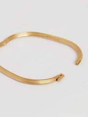 Contour Hinged Cuff in Gold Tone