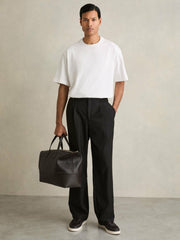 Cotton Garment-Dyed Oversized T-Shirt in White