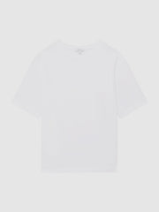 Cotton Garment-Dyed Oversized T-Shirt in White