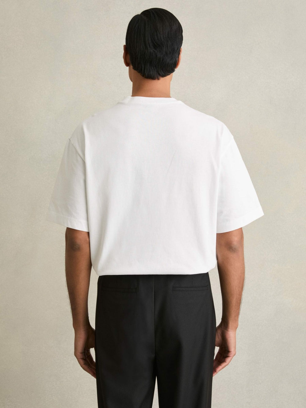 Cotton Garment-Dyed Oversized T-Shirt in White