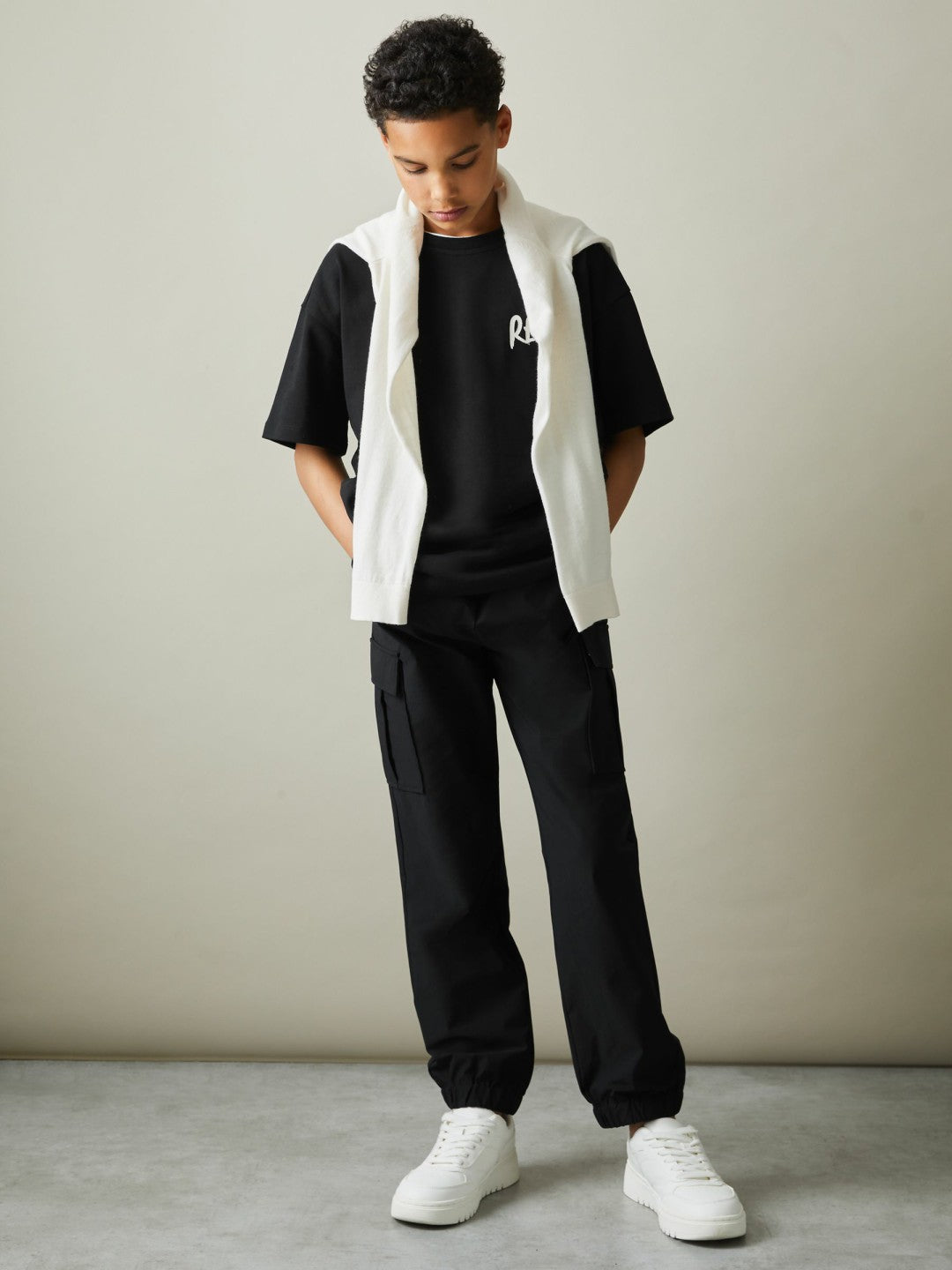 3-9 yrs Technical Drawstring Trousers in Black