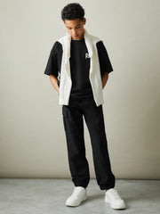 3-9 yrs Technical Drawstring Trousers in Black