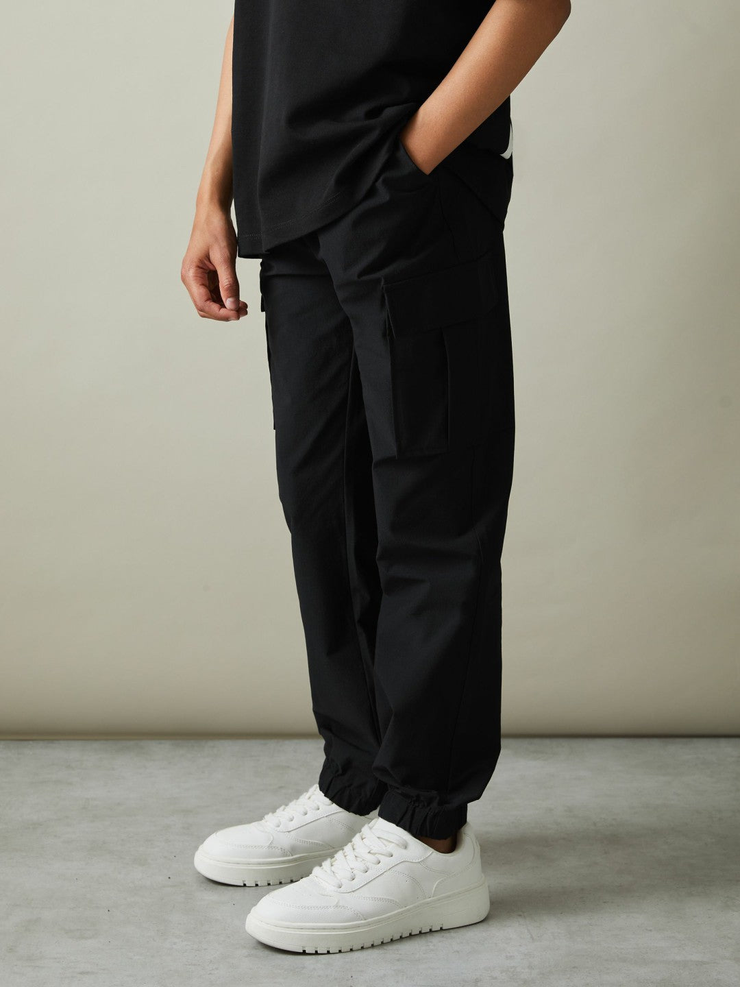 3-9 yrs Technical Drawstring Trousers in Black