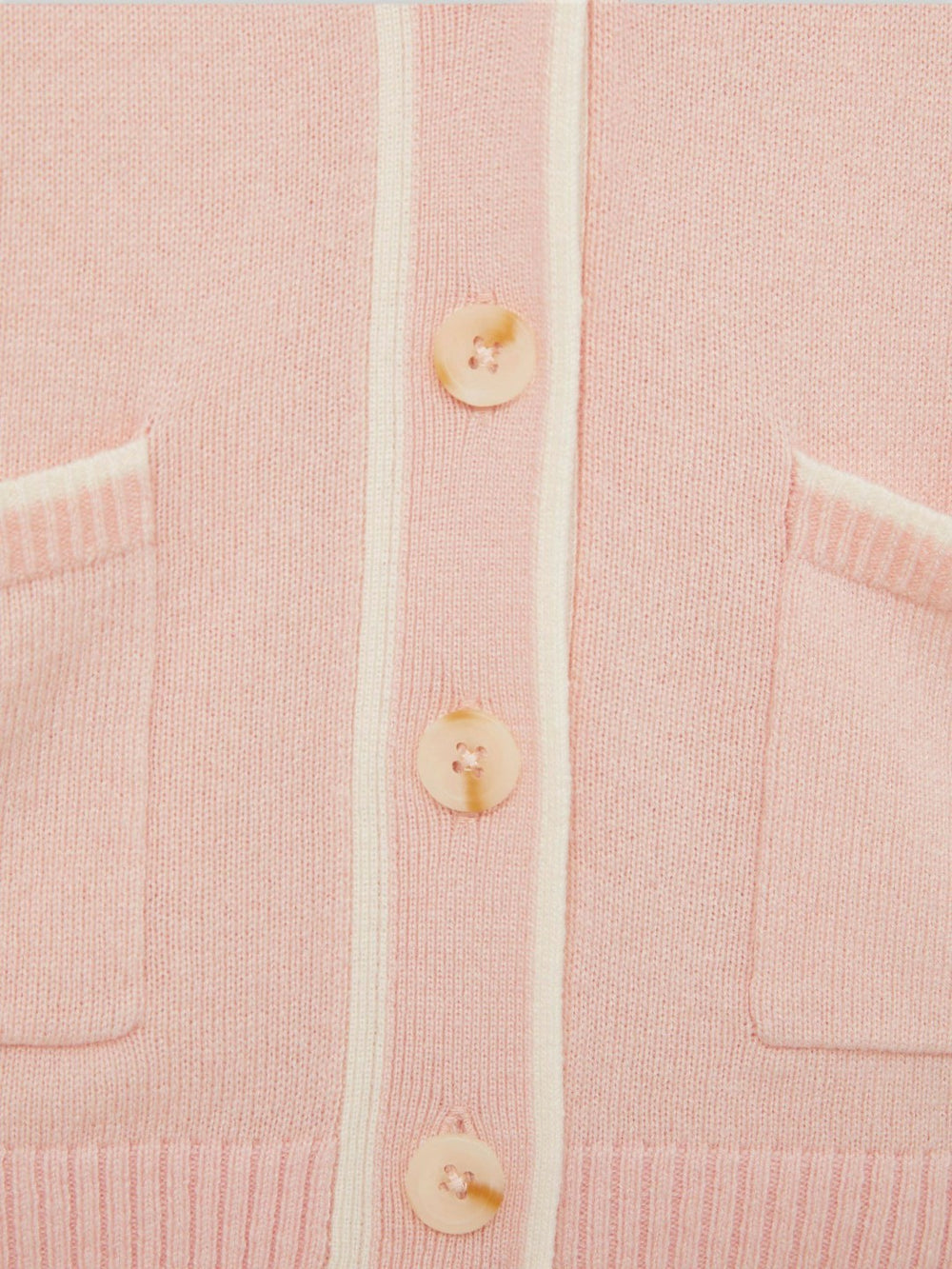 4-9 yrs Wool-Blend Stripe-Detail Cardigan With Cashmere in Pink
