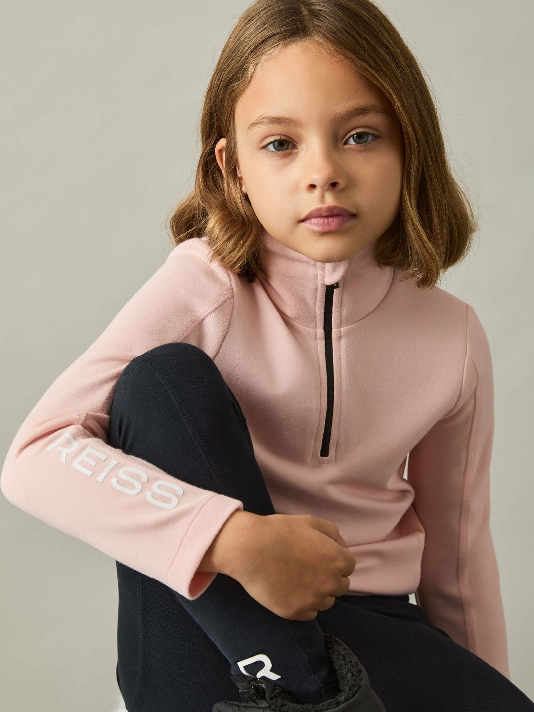 9-13 yrs Funnel-Neck Base-Layer Top in Pink
