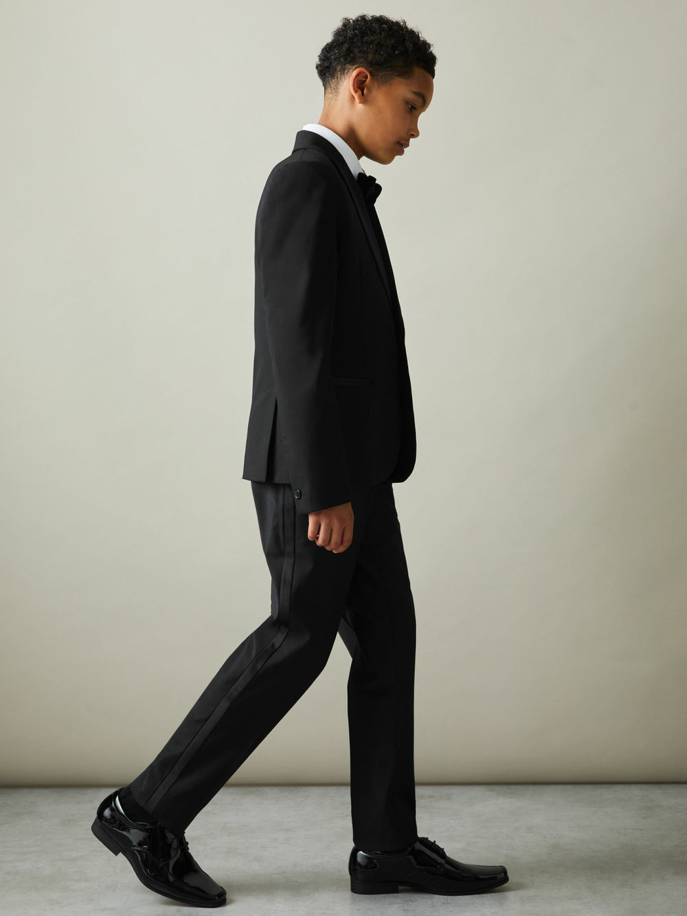 3-9 yrs Wool-Blend Tuxedo-Stripe Trousers in Black